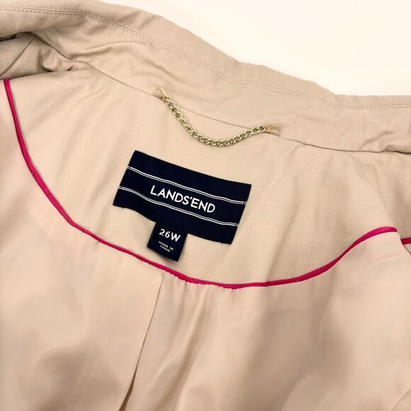 NWOT Lands' End Trench Coat Womens Plus Size 26W Lined Classic Old Money Preppy - Picture 7 of 12